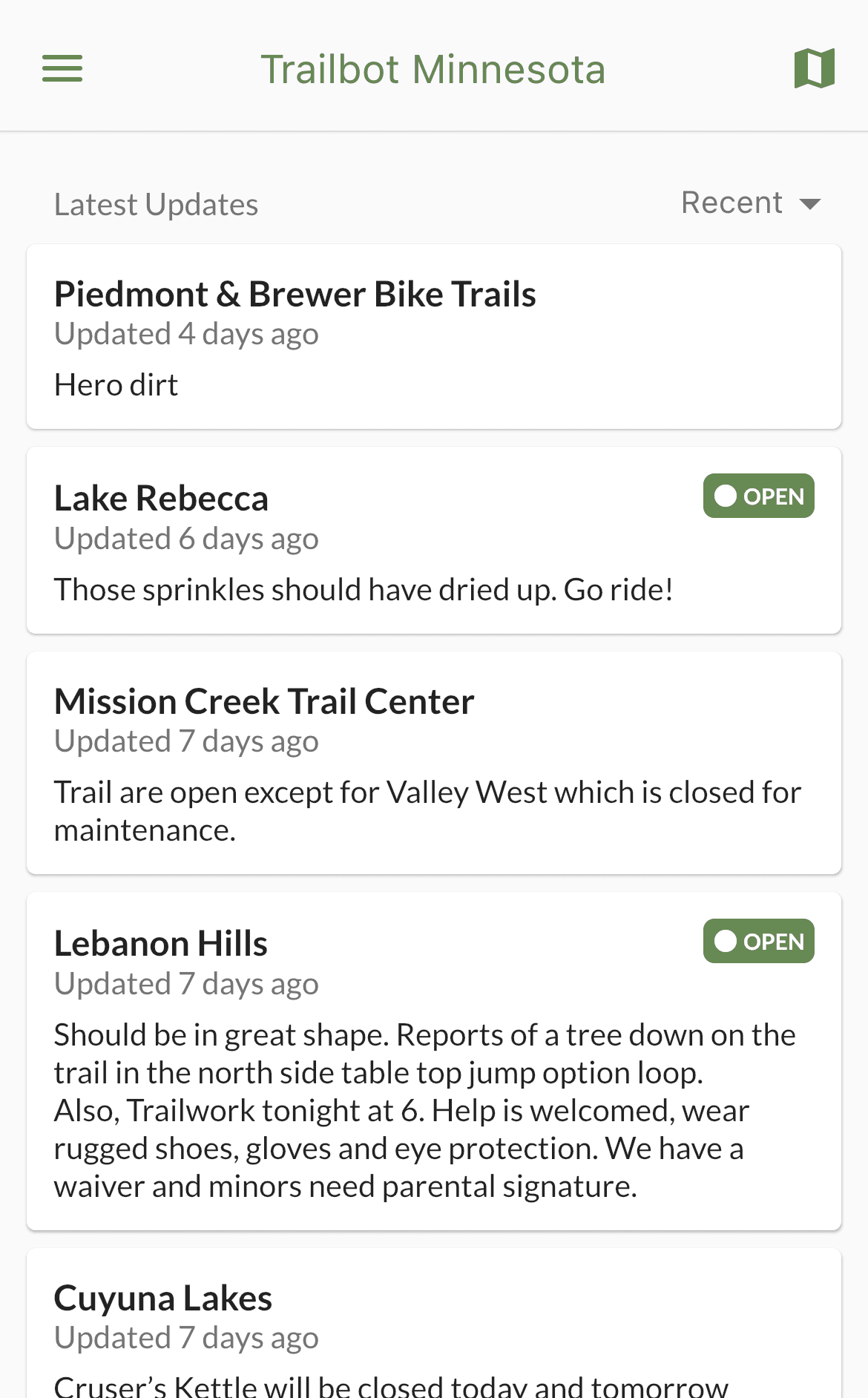 Trailbot App Screenshot